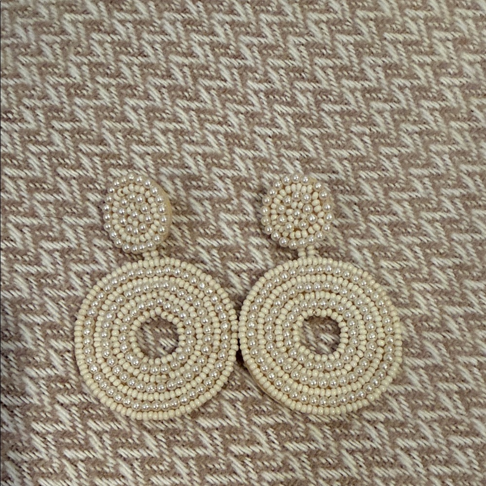Judith March Cream Beaded Earrings